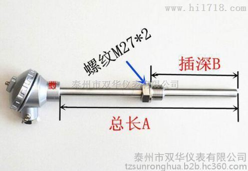 铠装螺纹固定WZPK-231热电阻PT100型铠装热电阻