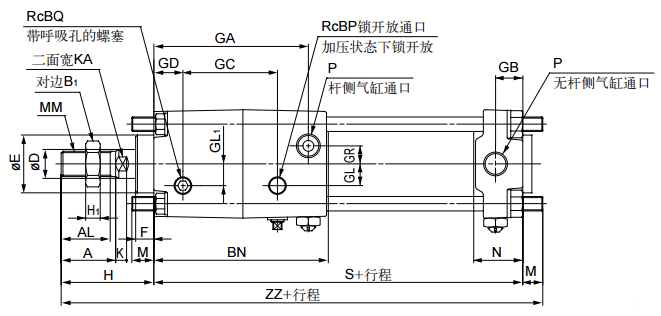 smc气缸cnabn基本型外形尺寸