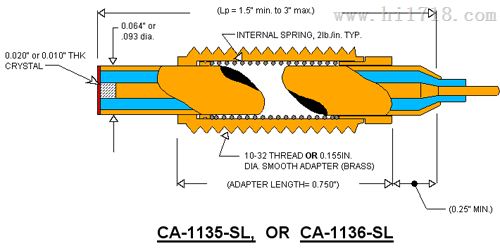 美国Dynasen压电探针CA-1136-SL,可定制弹性适配器，螺纹安装