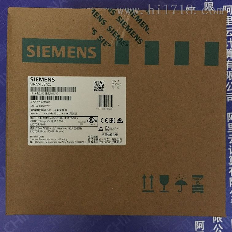 西门子变频器6SL3210-5BE25-5UV0