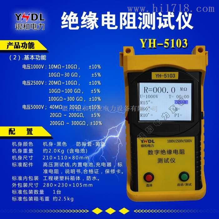 智能绝缘电阻测试仪 YH-5103