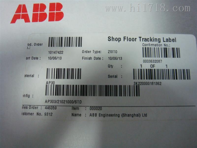 ABB双通道电导率变送器AX411/50001大量现货