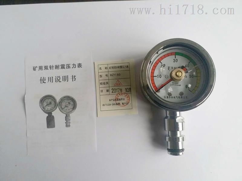 综采支架矿用双针耐震压力表BZY-60