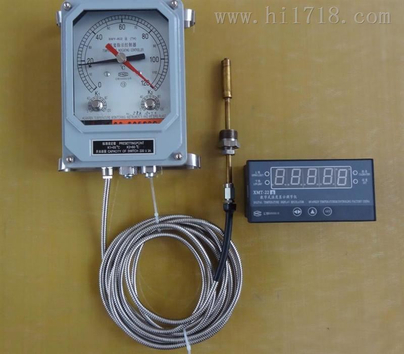 bwy-803a(th)/xmt型温度指示控制器_其他专用仪器仪表_接线图分享 BWY-803A(TH)/XMT型温度指示控制器 1)、工作条件:环境温度为-40~+55,相对湿度为<95%。 (2)、测量范围:0~120 (3)、准确度:1.5级 (4)、开关性能:三组可调开关,各组开关在0~120范围内自由设定,开关动作误差3,开关切换差为62。 BWY803的标准设定点:K1=55、K2=65、K3=80 开关额定功率:AC:250V 3A;DC:250V 50W (电阻负载) BWY-803A(TH)/XMT型温度指示控制器厂家配套 数字温度显示调节仪 (