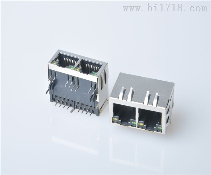 rj45连接器网口插座带灯接插件母座