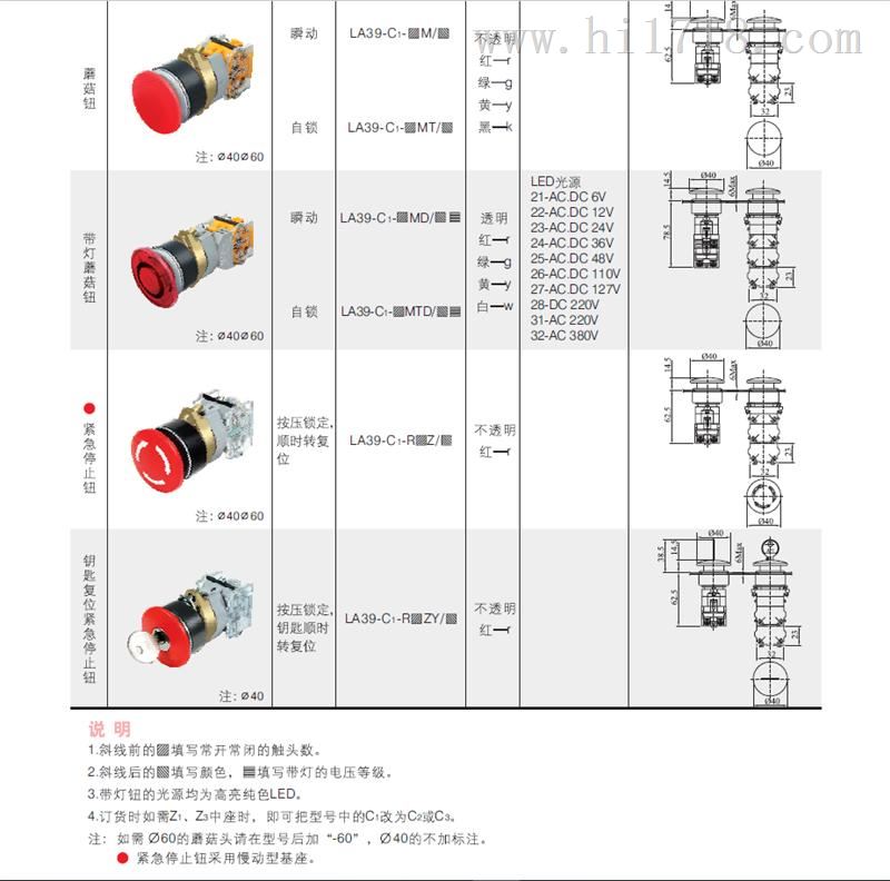 特价销售西门子APT LA39(C)，(C1)(C2)(C3)系列按钮【金属中座】