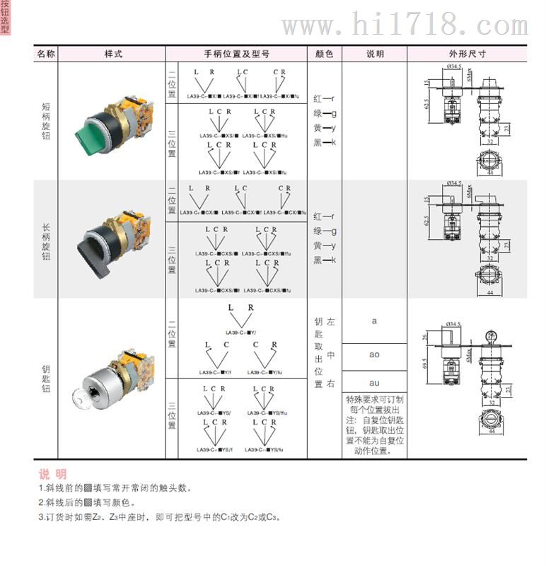 特价销售西门子APT LA39(C)，(C1)(C2)(C3)系列按钮【金属中座】