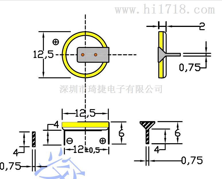 高品质激光焊接CR1220电池带焊脚