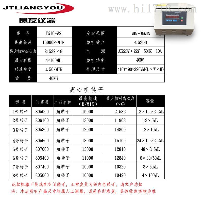 TG16-WS 6*50M高速离心机 实验室